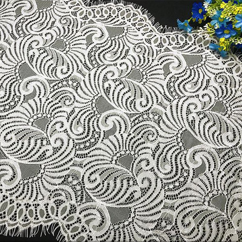 Lace Trim Wave Eyelash Nylon Lace Fabric for Bag Wholesale Supplier 6